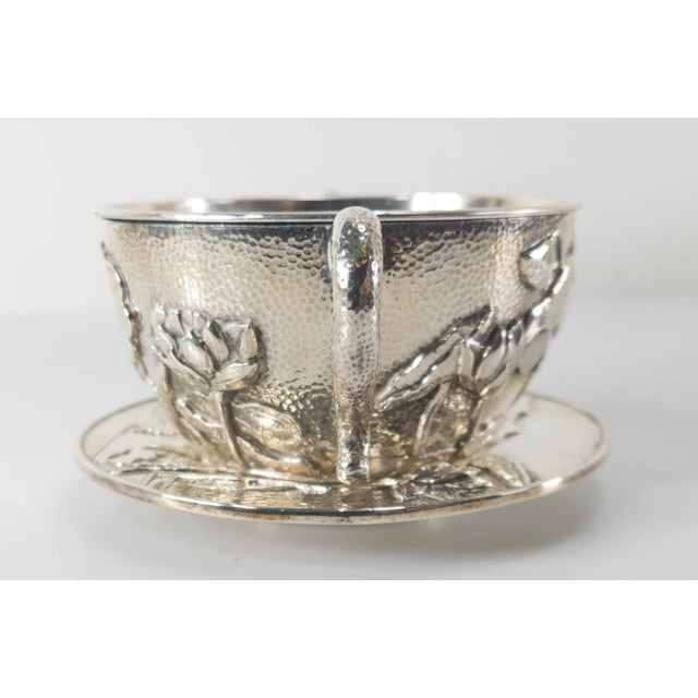 Early 20th Century Japanese Sterling Silver Lotus Bowl by Yokohama for Arthur & Bond For Sale - Image 5 of 13