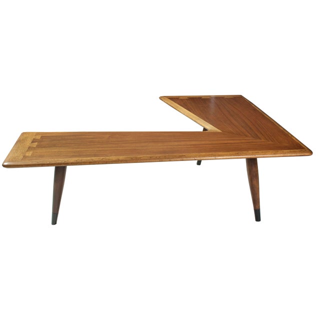 1950s 1950s Classic Mid-Century Modern Walnut Dovetail Lane Acclaim Boomerang Coffee Table For Sale - Image 5 of 18