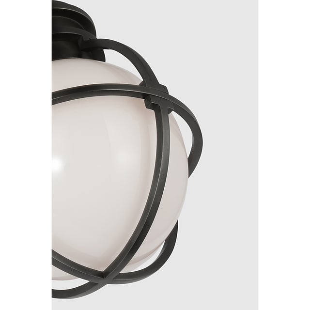 Chapman & Myers for Visual Comfort Signature Gracie Single Sconce in Bronze with White Glass For Sale In Houston - Image 6 of 9