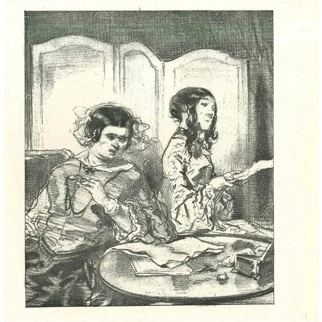 Women over the table is an original lithograph artwork on ivory-colored paper, realized by the French draftsman Paul...