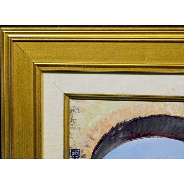 French Sabrina R. DePatran "Restaurant" French City Scene Original Oil Painting For Sale - Image 3 of 4