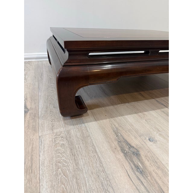 Henredon Vintage Ming Style Hollywood Regency Chinoiserie Mahogany Coffee Table For Sale - Image 9 of 12