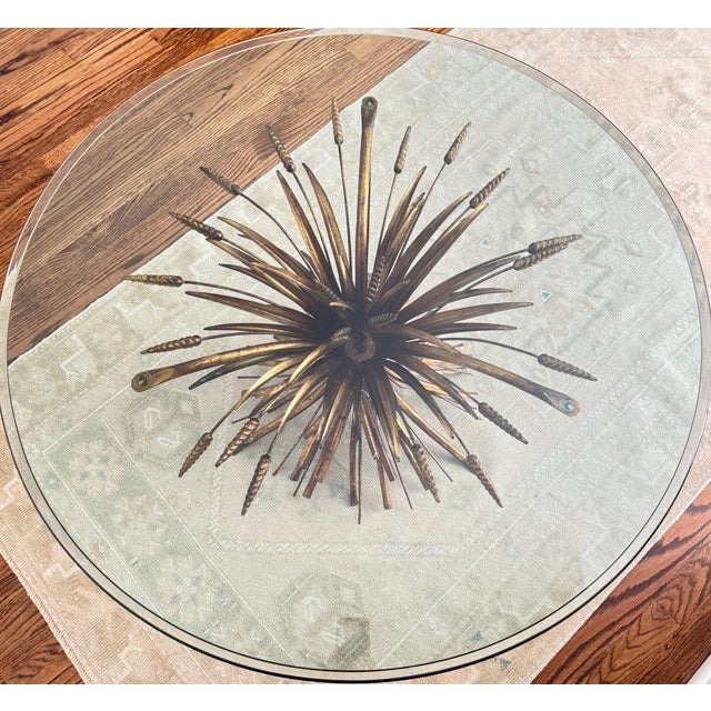 Vintage Italian Gilt "Sheaf of Wheat" Coffee Table For Sale - Image 4 of 8