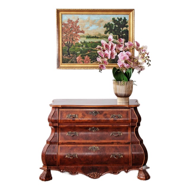 Antique Serpentine Bombe Chest | Netherlands Ca. 1890s For Sale