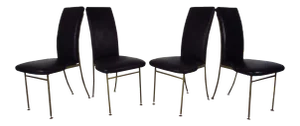 Set of Four Mid-Century Regency Style Brass Dining Chairs
