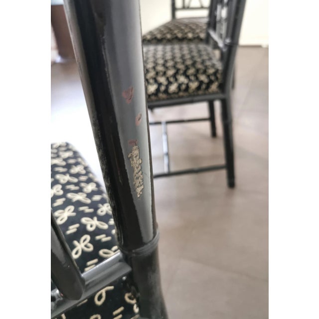 Dining Chairs in Black Enameled Wood and Smooth Velvet, Italy, 1980s, Set of 4 For Sale - Image 11 of 13