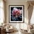 This digital photograph shows a surreal, flower-like structure resembling a peony blooming against a stark black...