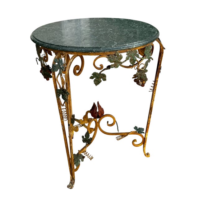 William Switzer Charles Pollock for William Switzer Iron & Marble Italian Side Table For Sale - Image 4 of 7