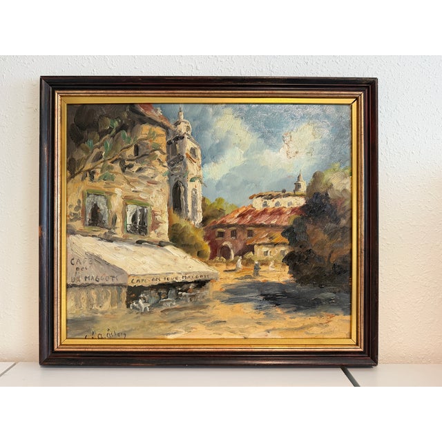 Paint Mid 20th Century Carl Johan Allan Åsberg (1907-1952) Swedish Oil Painting Paris Street Scene For Sale - Image 7 of 13