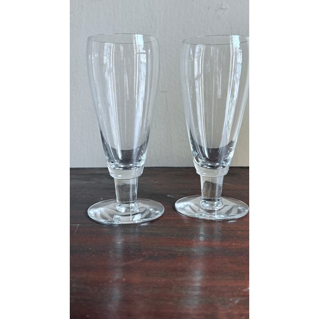 Mid-Century Modern Vintage, Mid-Century Modern, Mikasa Brewmaster Clear Glass Pilsner Glasses, Set of 4, 1970s For Sale - Image 3 of 11
