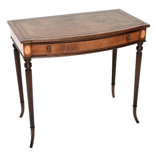 Vintage Inlaid Leather Top Desk, 1920 For Sale