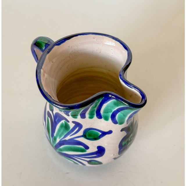 Spanish Fajalauza Majolica Hand Painted Large Creamer Pitcher For Sale In Dallas - Image 6 of 17