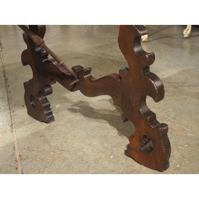 18th Century Spanish Baroque Single Plank Table With Wrought Iron Stretchers For Sale - Image 14 of 18