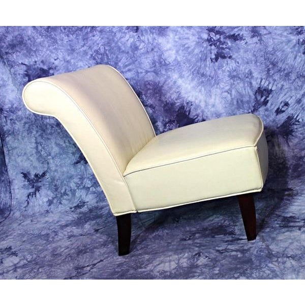 MidCentury Genuine Leather Slipper Lounge Chair Chairish