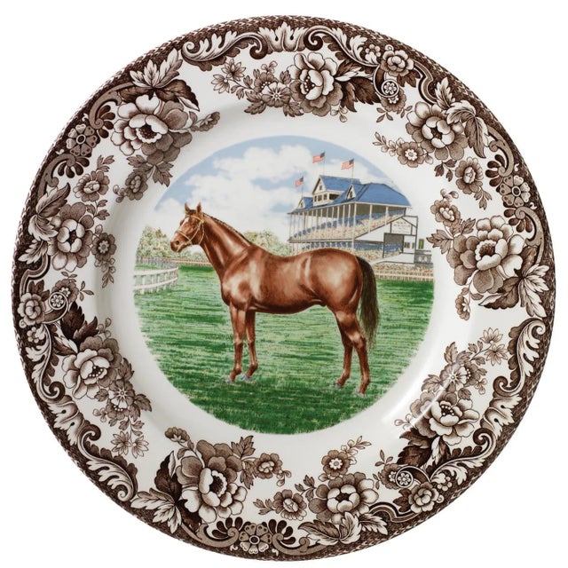 English Spode Woodland Horses Dinner Plate 10.5", Thoroughbred For Sale - Image 3 of 3