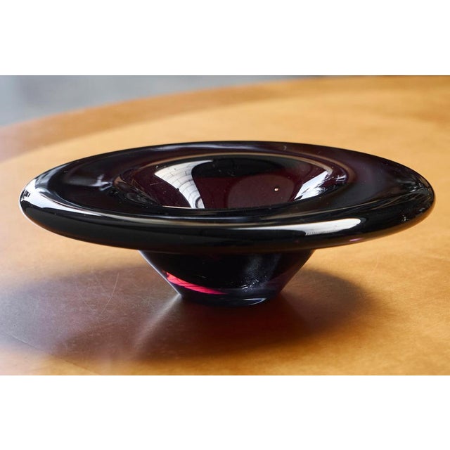 Glass Vintage Art Glass Bowl in Hand Blown Purple Glass by Marinke Van Zandwijk, 2003 For Sale - Image 7 of 11