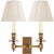 Traditional Visual Comfort Signature French Double Library Sconce in Hand-Rubbed Antique Brass with Linen Shades For Sale - Image 3 of 3