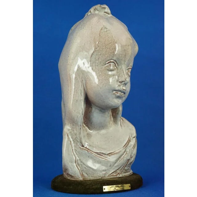 20th Century Majolica Bust of a Girl by Pietro Melandri for Matteucci, Italy For Sale - Image 13 of 18