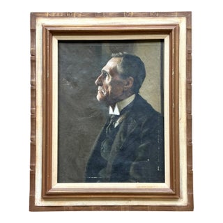 Vintage Male Portrait Oil Painting For Sale