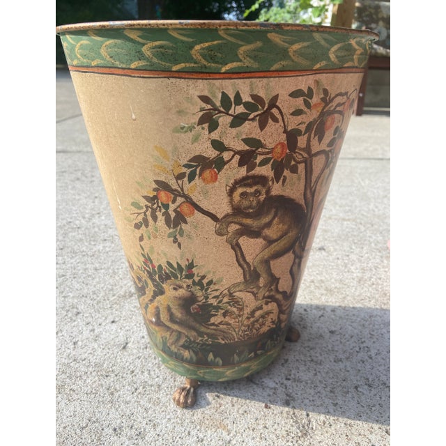 Mid 20th Century Mario Lopez Torres Style Monkey Trash Can Wastebasket For Sale - Image 9 of 13