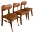 Dining Chairs in Teak and Vinyl, Set of 3 For Sale