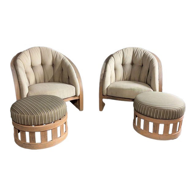 Summit Picket Lounge Chairs and Ottomans Patio Furniture For Sale