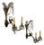 1930s Neoclassical Style, Swan Sconces, Gilt Metal, Crystal, France - a Pair For Sale
