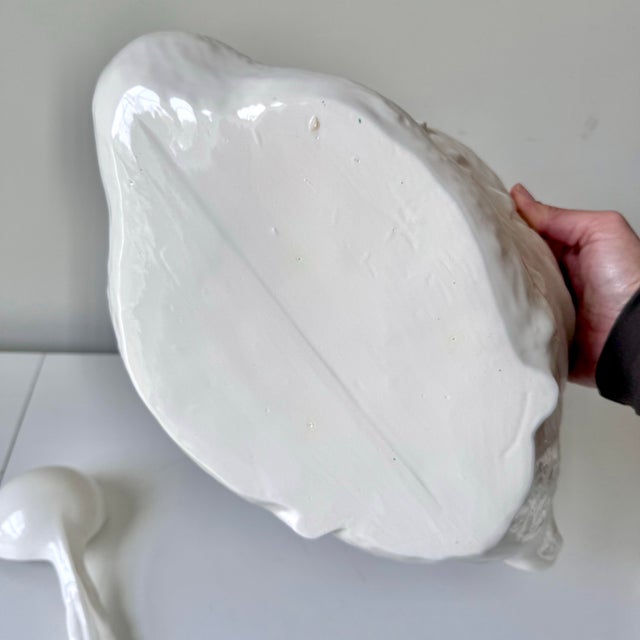 1980s Ceramic Swan Soup Tureen With Laddle For Sale - Image 10 of 10