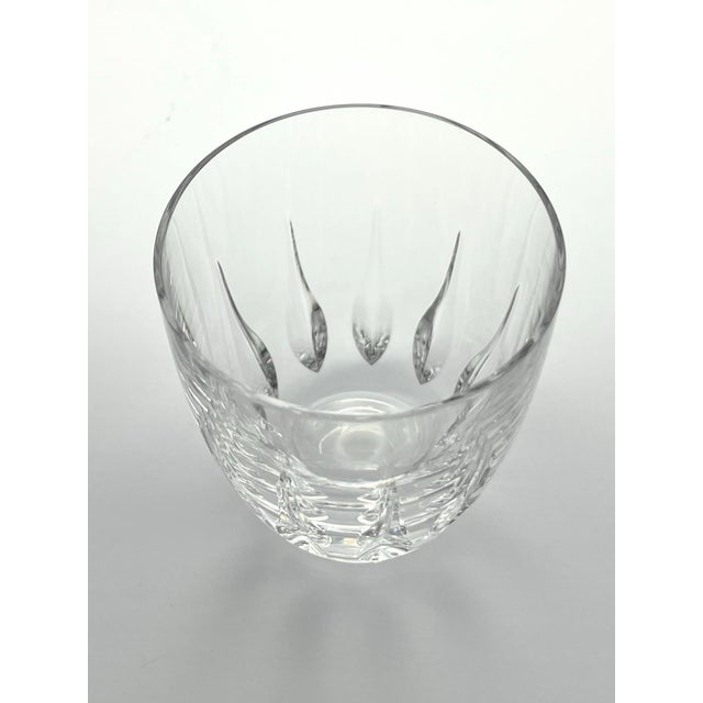 1960s 1960s Vintage 7 Crystal Cocktail Old Fashioned Tumbler Glasses, Flame Cut For Sale - Image 5 of 8