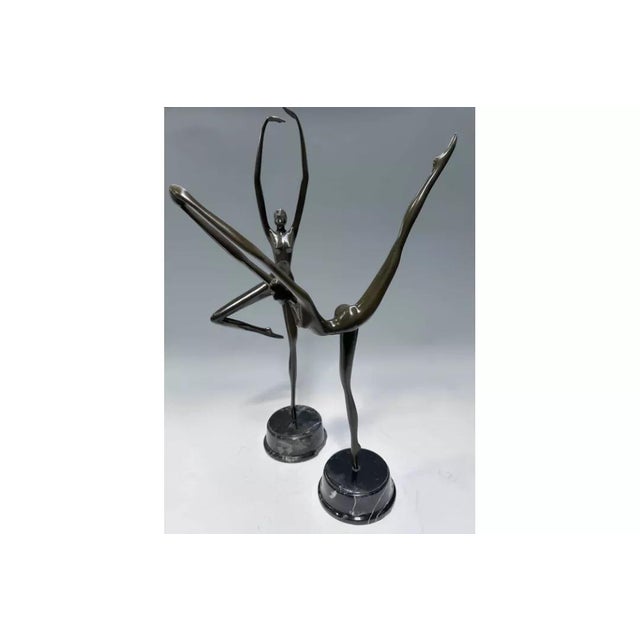 Metal Somchai Hattakitkosol, Bronzed Ballerina Figures on Marble Plinths, 1990s, Bronze For Sale - Image 7 of 7