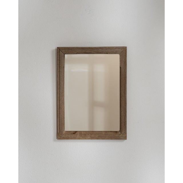 19th Century France Weathered Whitewash Cerused Oak Wall Mirror For Sale - Image 4 of 7