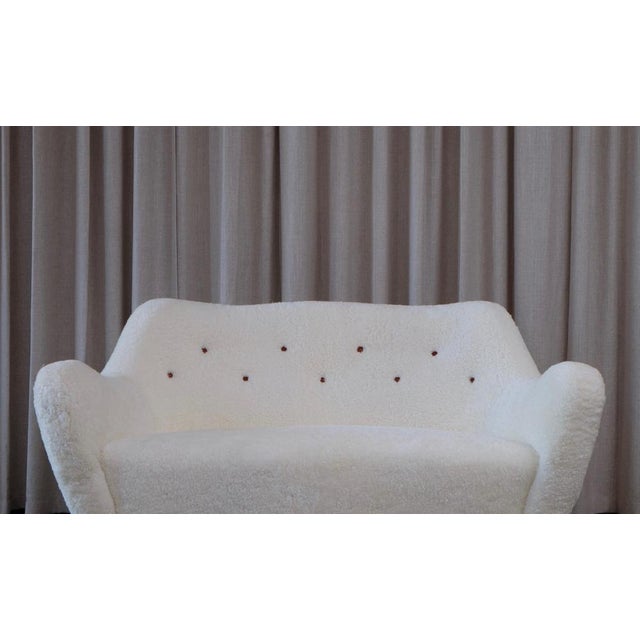 1950s Swedish Sheepskin Sofa, 1950s For Sale - Image 5 of 14