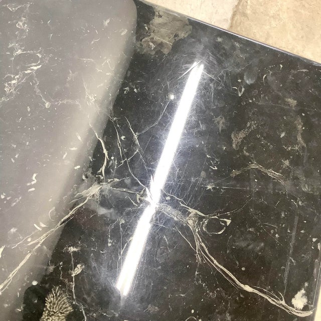 Vintage Nero Marquina Marble Coffee Table For Sale - Image 12 of 12