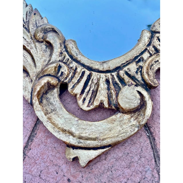 Gilt Plaster Wall Mirror in Baroque Style, Mid-20th Century For Sale - Image 6 of 8