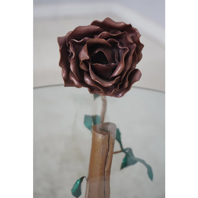 Stunning Italian Toleware Floral Base Iron Occasional Table For Sale In Philadelphia - Image 6 of 12