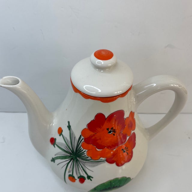 Mid-Century Modern Vintage Mancioli Painted Tea Pot For Sale - Image 3 of 12