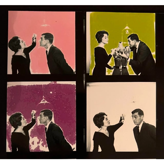 Colorized collage of contact sheet images, 1960s era+-. Size approximately 8” x 10” live area. Offering as Giclee print,...