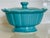 Mid 20th Century Turquoise Ceramic Bowl With Lid, Vintage For Sale - Image 14 of 15
