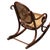 Antique Vienna Secession Bent Oak & Cane Scrolling Children Sized Rocking Chair, Thonet For Sale - Image 4 of 7