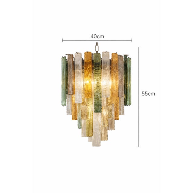 Italian Monumental Italian Rectangular Strip “Listelli” Murano Glass Chandelier by Simoeng For Sale - Image 3 of 6