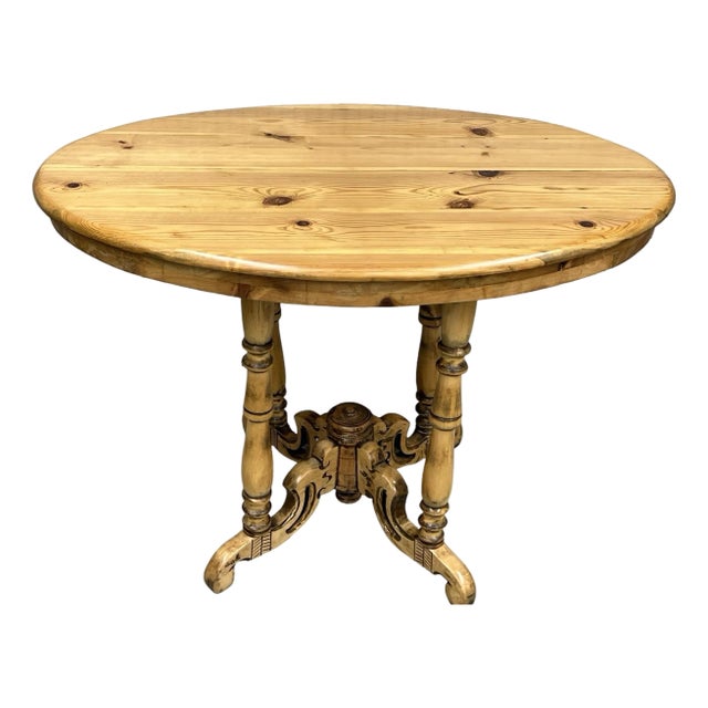 19th Century Swedish Pine Oval Pedestal Table For Sale