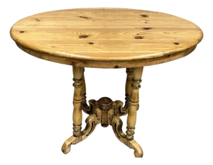 19th Century Swedish Pine Oval Pedestal Table