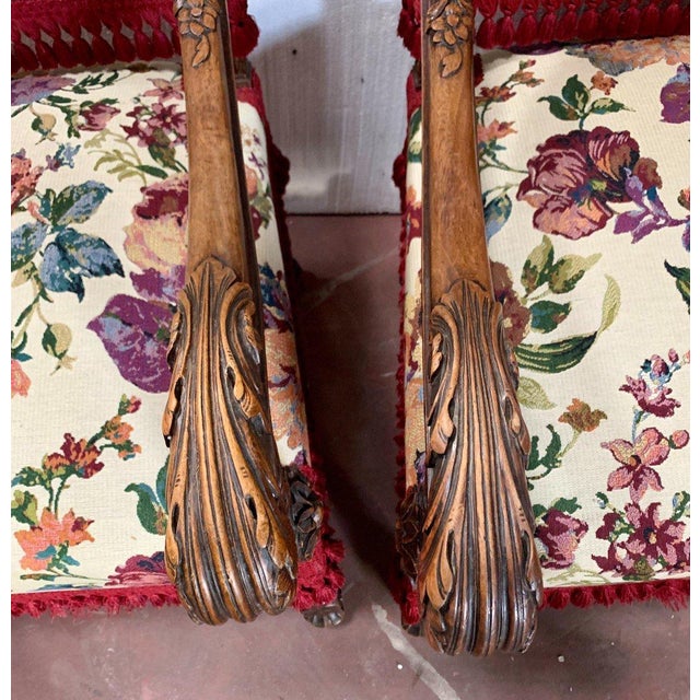 Renaissance Style Armchairs in Walnut, Set of 2 For Sale - Image 12 of 17