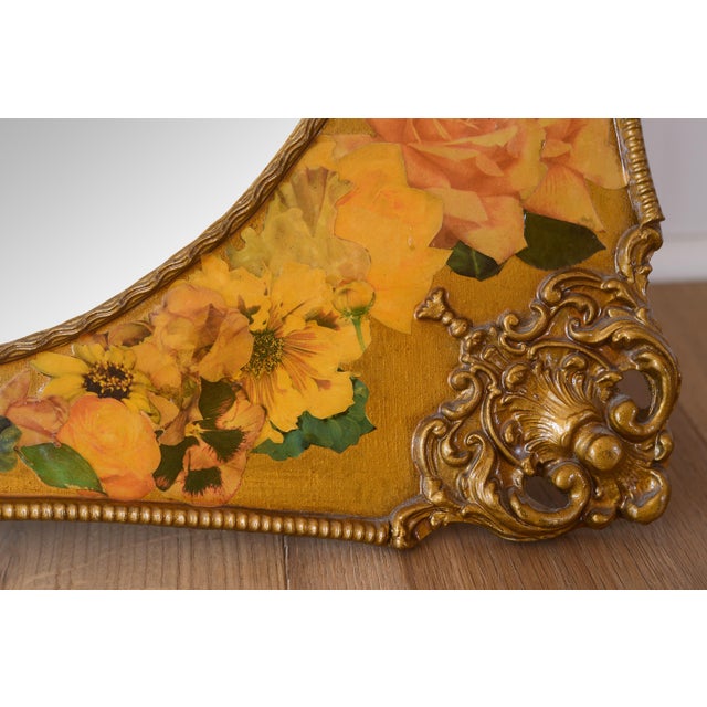 Vintage Victorian Style Decoupage Mirror For Sale - Image 4 of 8