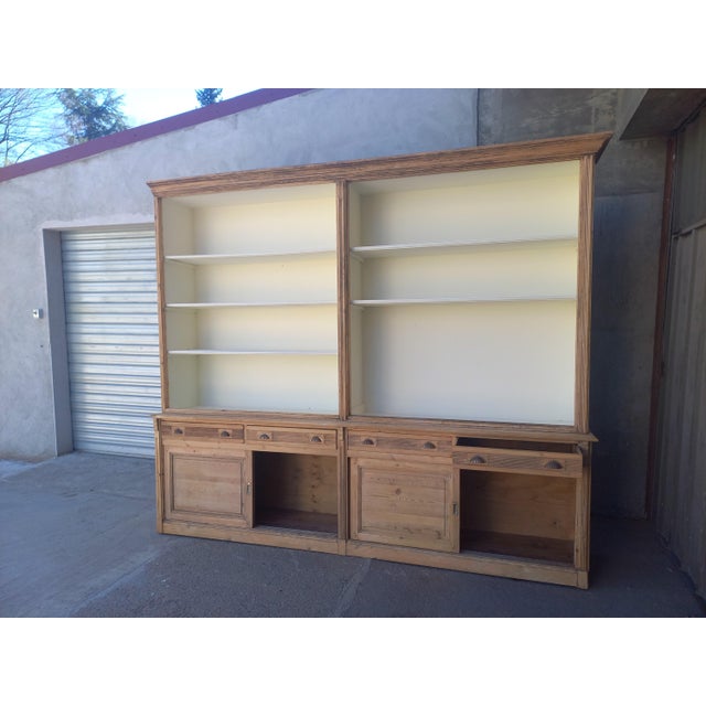 Wood Large Fir Bookcase, 1890s For Sale - Image 7 of 18