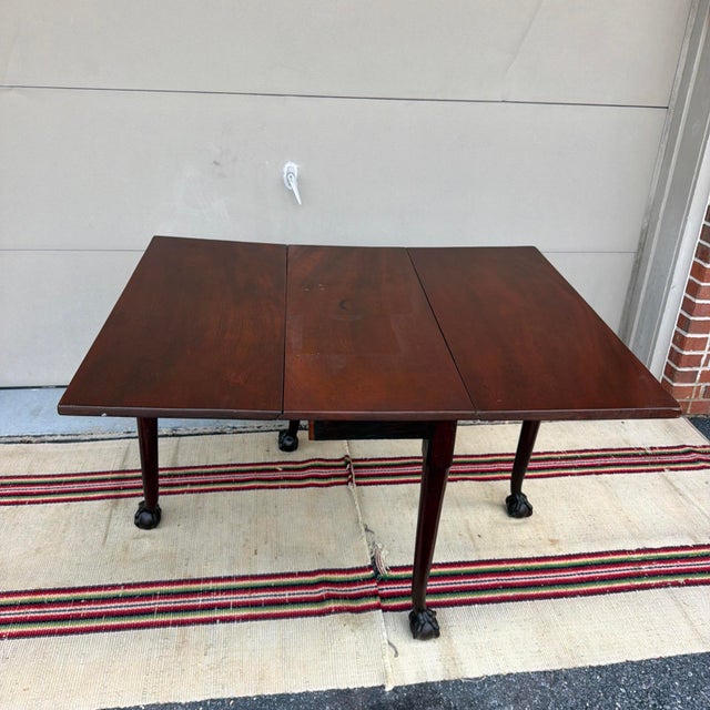Wood Antique English George III Mahogany Drop-Leaf Side Table, Circa 1760-1780 For Sale - Image 7 of 18
