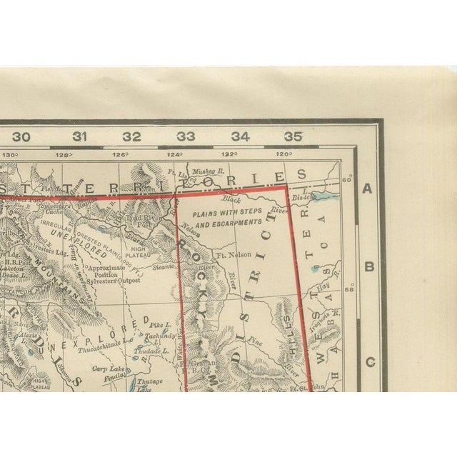 Paper Antique Map of British Columbia with Queen Charlotte Islands, 1899 For Sale - Image 7 of 12