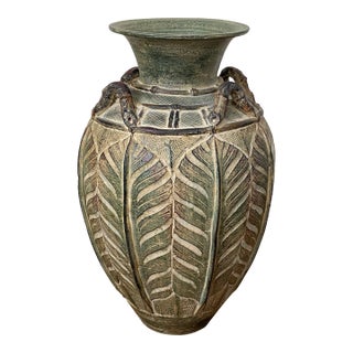 Mid-20th Century Chinoiserie Ironstone Floor Vase For Sale