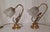 Florentine Table Lamps with Gold-Colored Metal Frames and Frosted Relief Glass Shades, 1970s, Set of 2 For Sale - Image 6 of 7