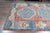 1970s Vintage Turkish Handmade Wool Cotton Orange Blue Area Rug For Sale - Image 10 of 11